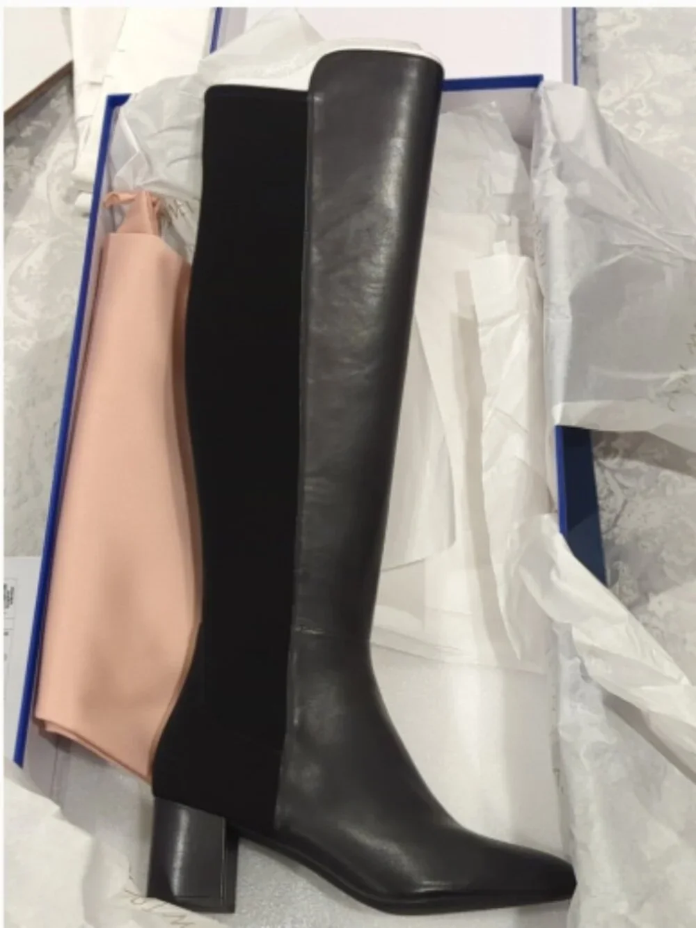Stuart Weitzman Gillian 60 Tall Leather Boots Black Knee High Size 8 NWT